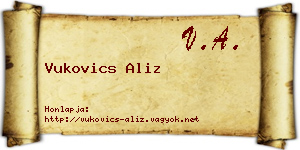 Vukovics Aliz névjegykártya
